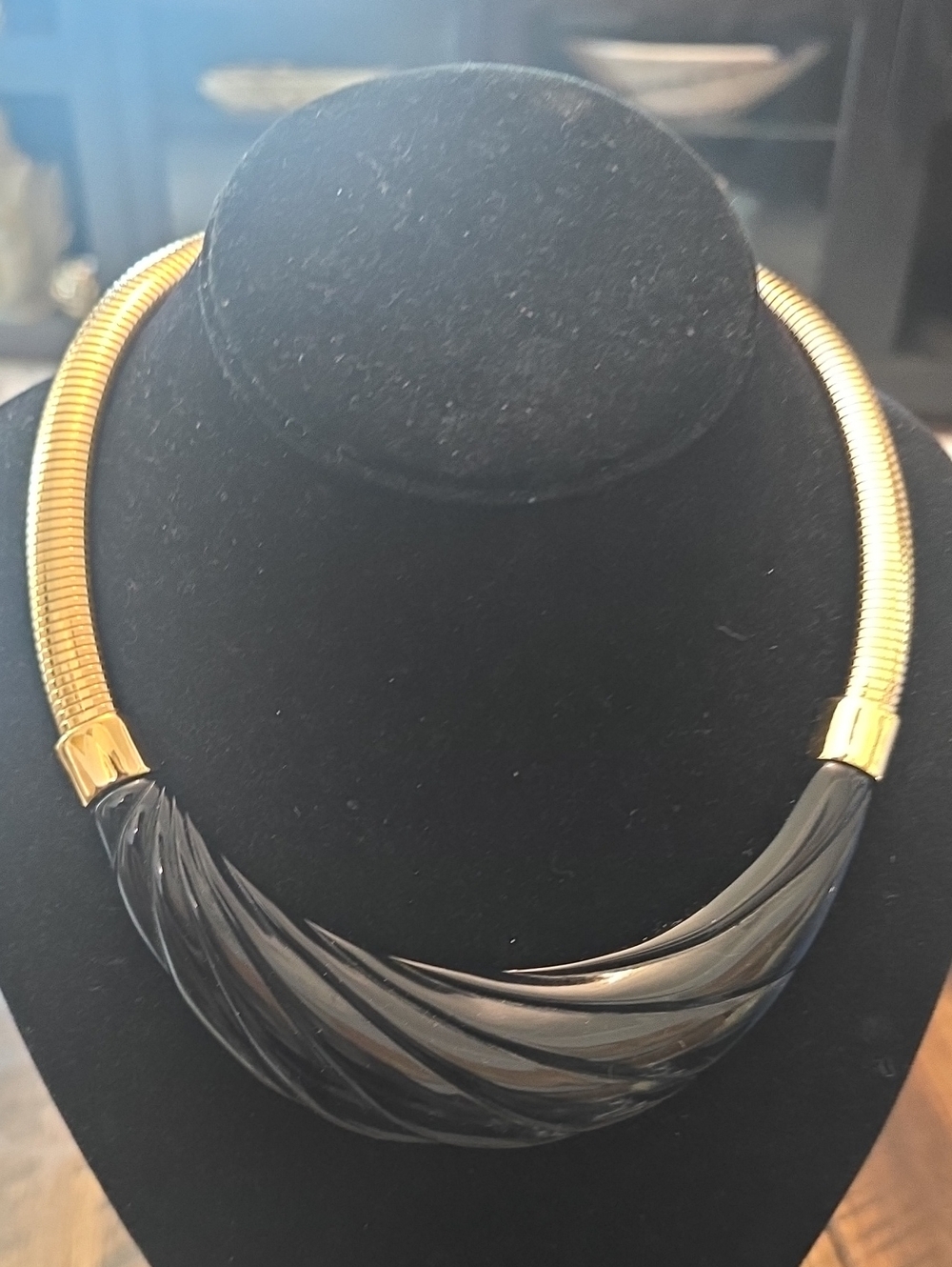 Monet Gold and Black Twisted Collar Necklace